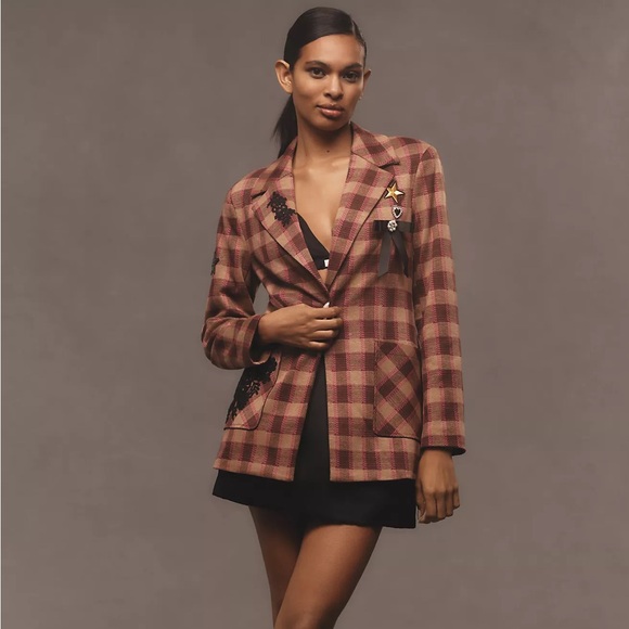 Avec Les Filles Plaid Pin Blazer - Picture 2 of 11
